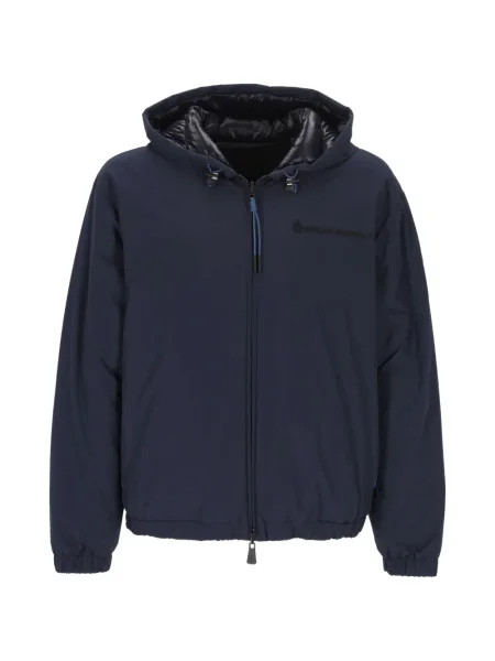 Geacă Moncler Grenoble cu glugă albastru