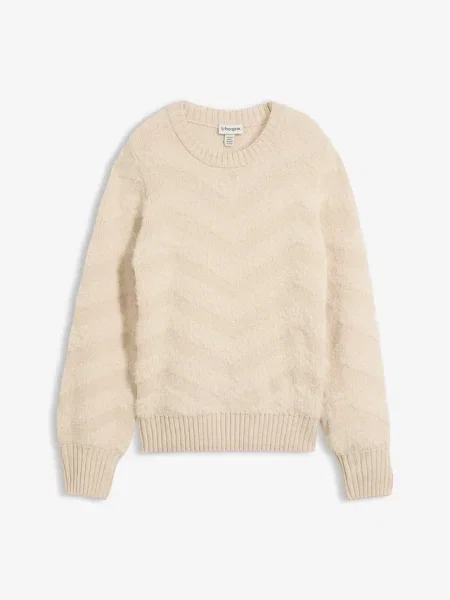 Sweter z grubą nicią beżowy