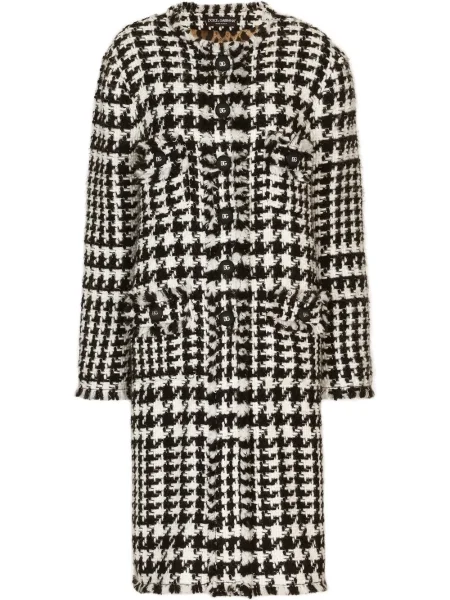 Palton Dolce & Gabbana din tweed alb