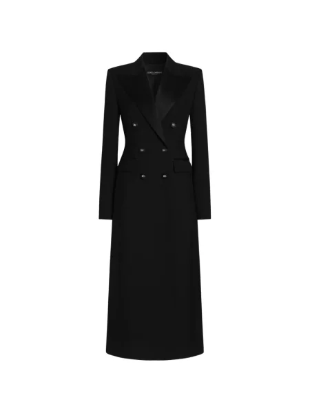 Palton Dolce & Gabbana de lână cu două rânduri de nasturi negru