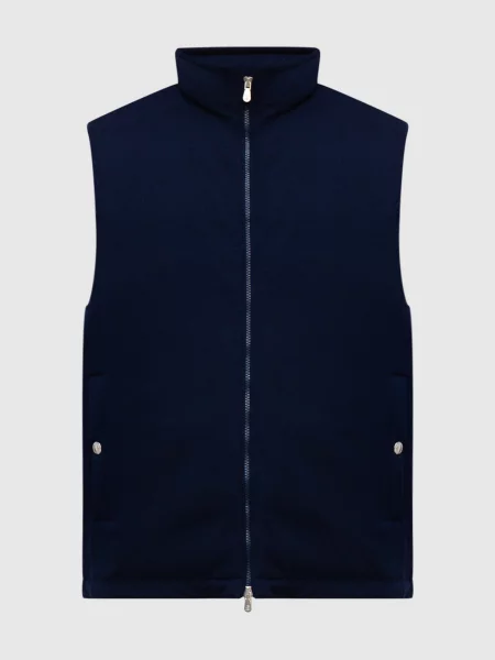 Пуховий жилет з вовни Brunello Cucinelli синій
