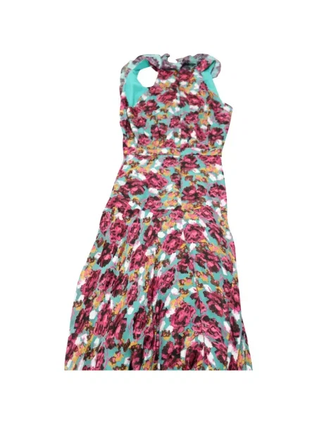Rochie Saloni cu model floral cu imagine de costum albastru