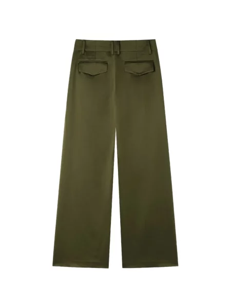 Pantaloni Shanghai Tang din satin verde