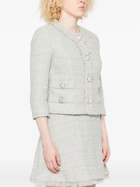 Kurtka Costarellos z frędzli zielona