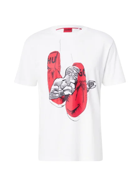 HUGO Tricou Diboxer alb
