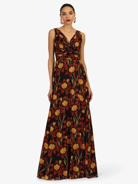 Kraimod Rochie de seară galben / oliv / roșu ruginiu negru