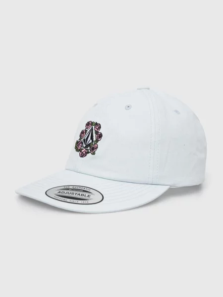 Шапка с козирка Volcom с апликация синьо