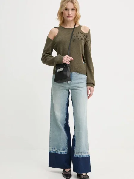 Вовняний светр Maison Margiela легкий зелений