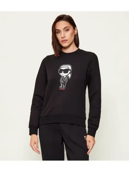 Karl Lagerfeld Hanorac ikon sketch negru