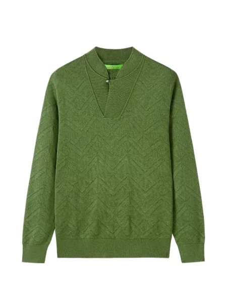 Pulover Shanghai Tang cu decolteu în V verde