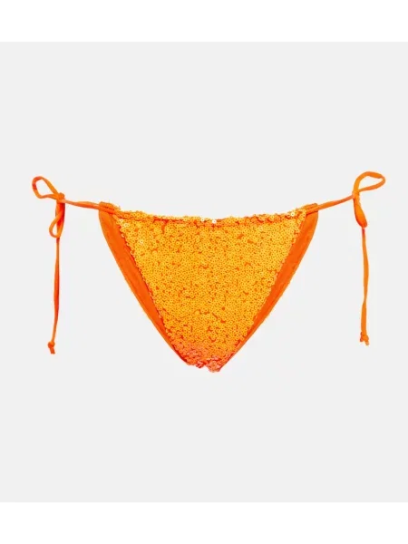 Bikini Norma Kamali z cekinami pomarańczowy