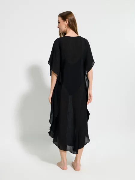 Пляжное пончо чорний