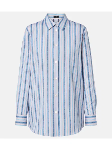 Srajca Etro s črtami modra