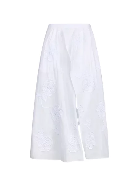 Fustă midi Liu Jo cu broderie până la genunchi cu crăpătură alb