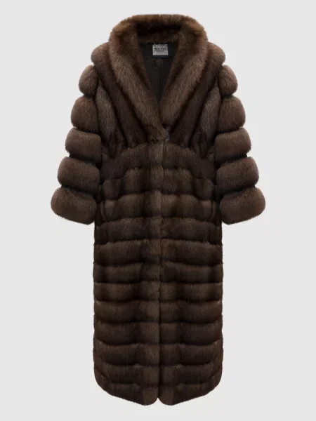 Шуба з хутра соболя Malamati коричнева