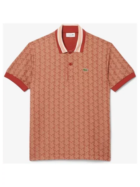 Koszulka Polo Lacoste Bord-Cotes krótki rękaw pomarańczowy XS czerwony