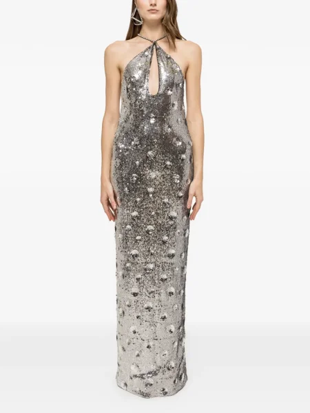 Rochie maxi Nissa de costum argintiu