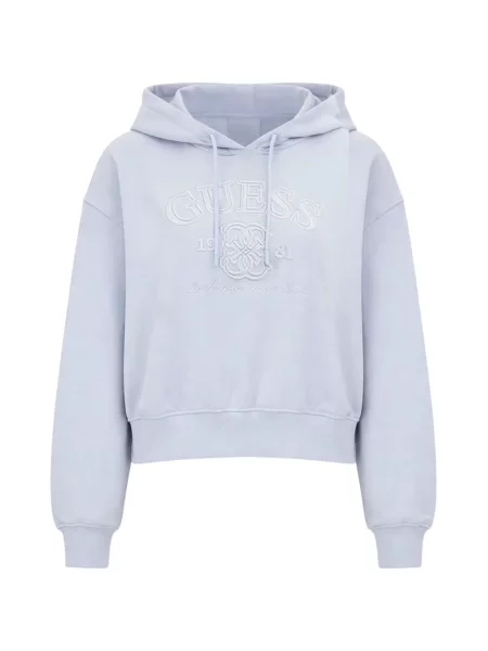 Hanorac cu glugă Guess cu broderie albastru