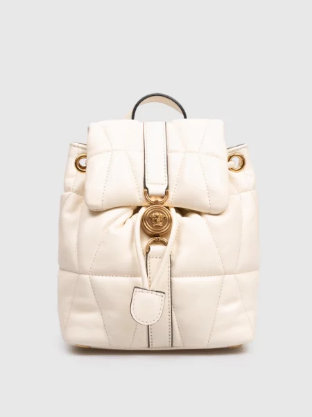 Шкіряний рюкзак кольору айворі Kleio Versace бежевий