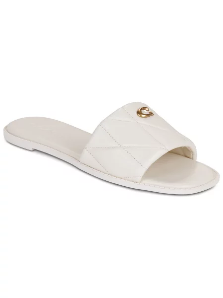 Usnjene prešite natikači Coach bela