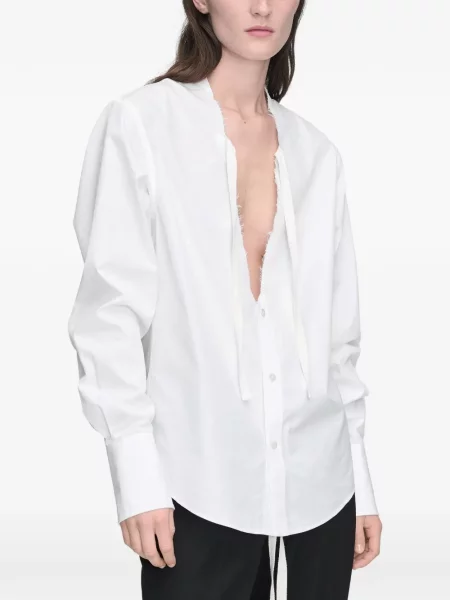 Cămașă Maison Margiela cu decolteu în V alb
