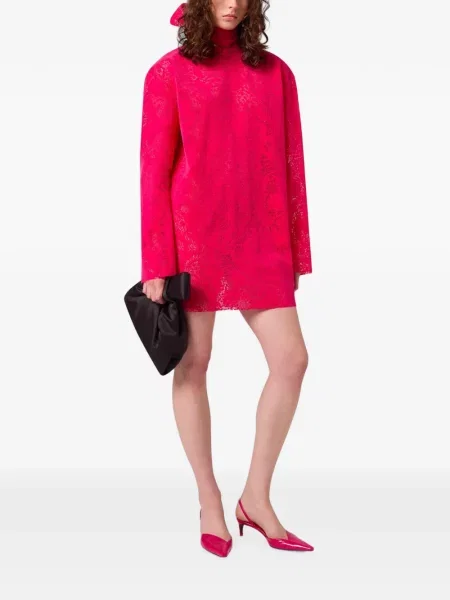 Rochie mini Msgm cu funde din dantelă roz