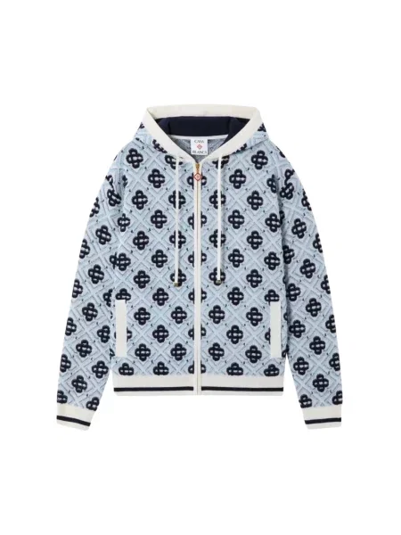 Bluza z kapturem Casablanca wełniana z kapturem niebieska