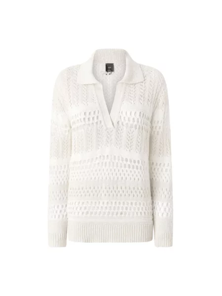 Sweter Pinko żakardowy biały