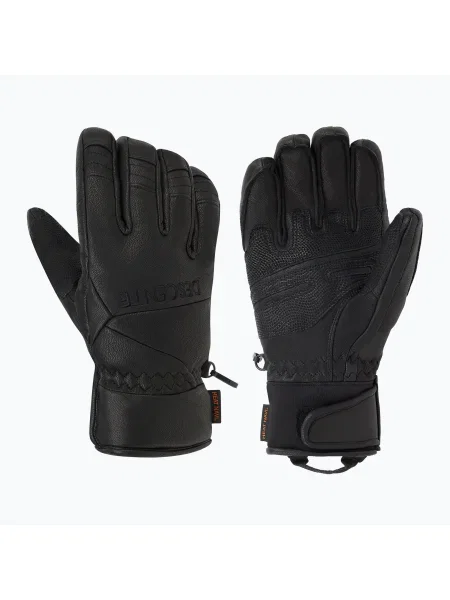 Кожаные перчатки Descente черные