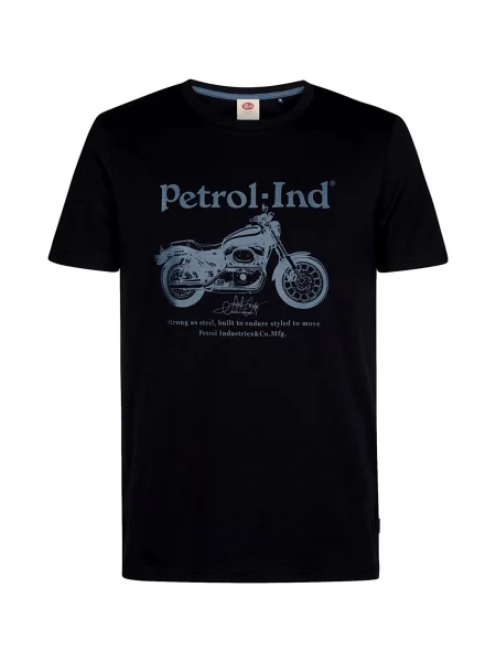 Petrol Industries Tricou verde pastel negru