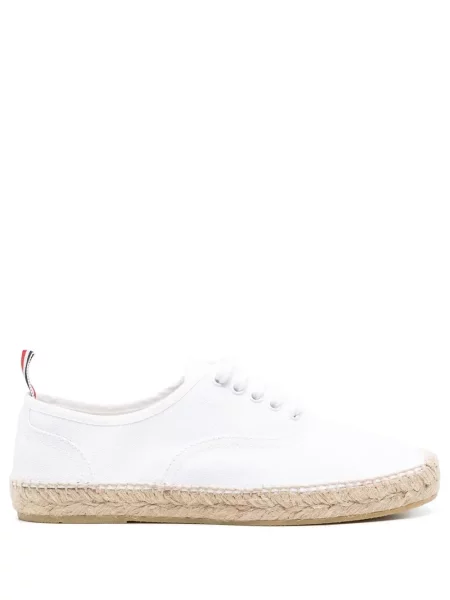 Sneakerși Thom Browne cu șireturi din dantelă alb