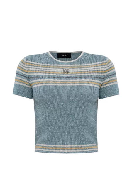 Tricou Amiri cu dungi cu autograf albastru