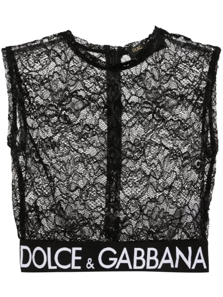 Top Dolce & Gabbana din dantelă negru