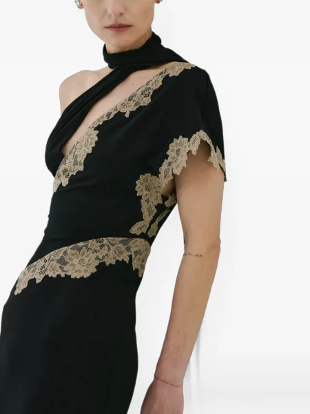 Rochie midi De La Vali din dantelă negru
