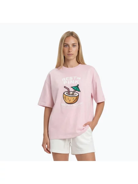 Tricou pentru femei Pitbull Rest In Pink Oversize strawberry cream roz