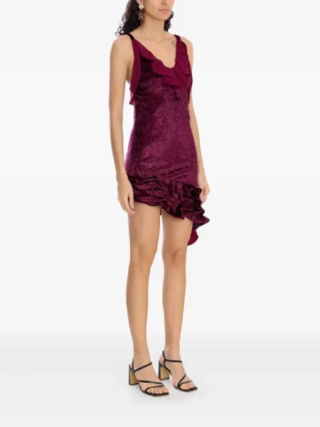 Rochie mini Amir Slama cu volane de costum roșu