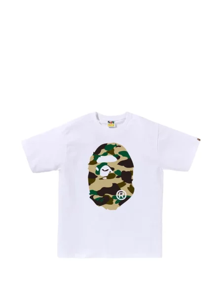 Tricou A Bathing Ape® cu imagine cu model camuflaj alb