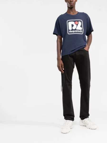 Raštuotas marškinėliai Dsquared2 mėlyna