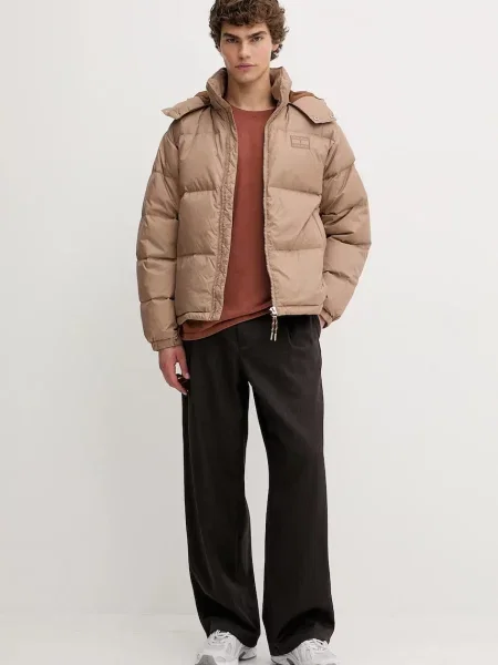 Tommy Jeans geacă cu puf pentru bărbați maro