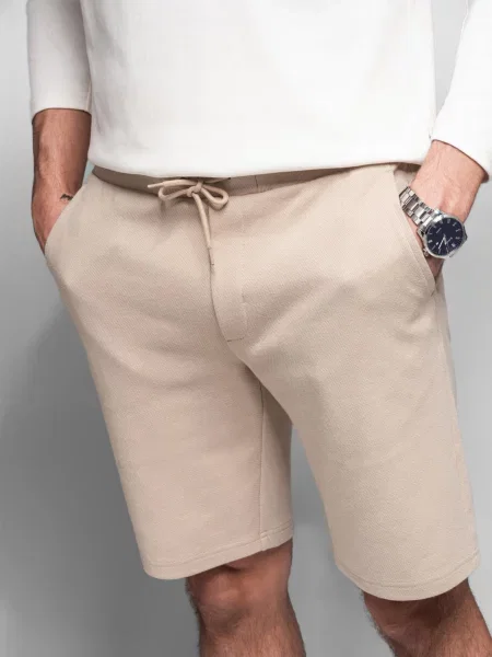 Pletené casual šortky Ombre béžová
