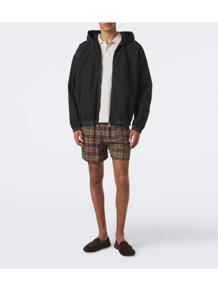 Pantaloni scurți Acne Studios în carouri verde