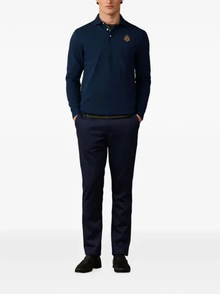 Lung tricou polo Hackett London albastru