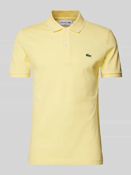 Lacoste polo gładki żółty
