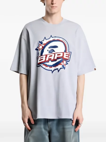 Koszulka A Bathing Ape® z logo szara