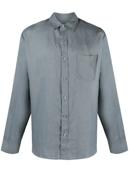 Cămașă Vince de in lungă albastru