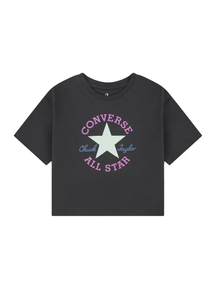 CONVERSE Tricou lila / negru alb