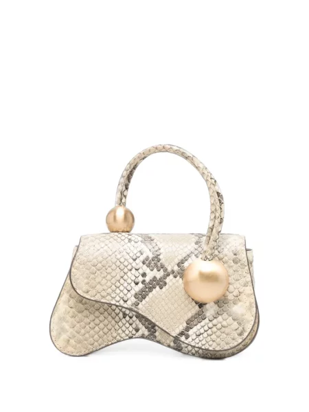 Geantă shopper Cult Gaia din piele cu model piele de șarpe