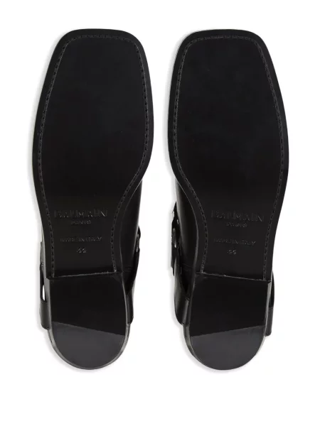 Cizme scurte Balmain din piele biker negru