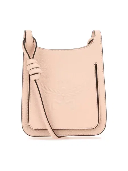 Mała mały torebka hobo Mcm skórzana różowa
