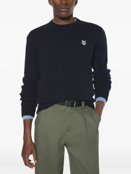 Pulover Maison Kitsune de lână negru